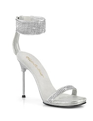 Front view of CHIC RHINESTONE 4.5 INCH STILETTO SANDAL
