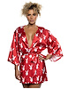 Additional RED/WHITE view of product CHILL BUNNY ROBE IN RED with color code RWH
