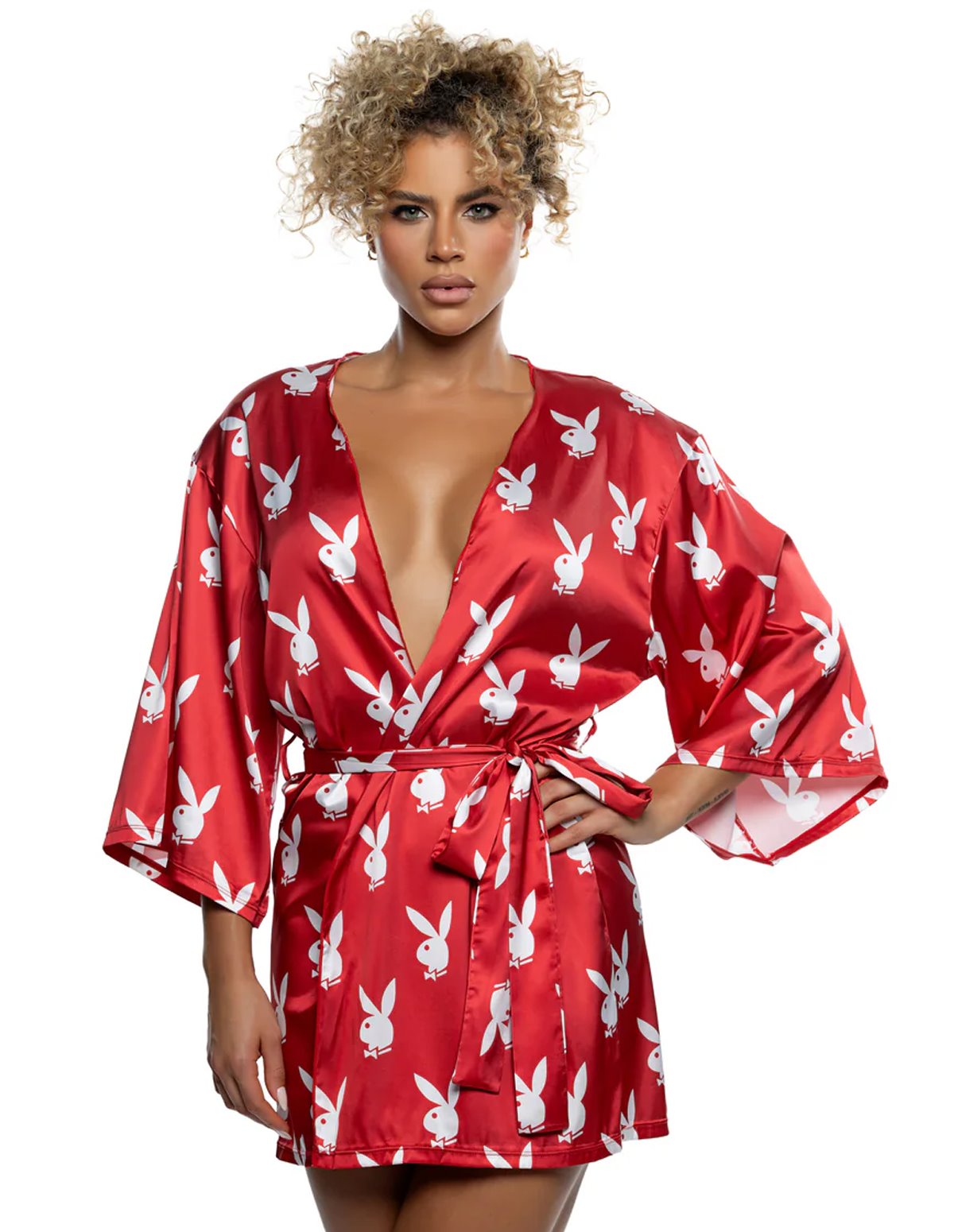 alternate image for CHILL BUNNY ROBE IN RED