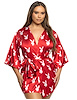 Additional RED/WHITE view of product CHILL BUNNY PLUS SIZE ROBE IN RED with color code RWH