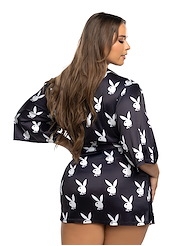 Alternate back view of CHILL BUNNY ROBE - PLUS