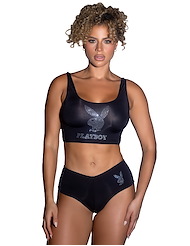Front view of PLAYBOY BLING BUNNY 2PC TANK AND CHEEKY BRIEFS