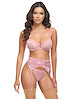 Additional BLUSH view of product ELIANA 3PC BRA AND PANTY WITH GARTERBELT SET with color code BLS