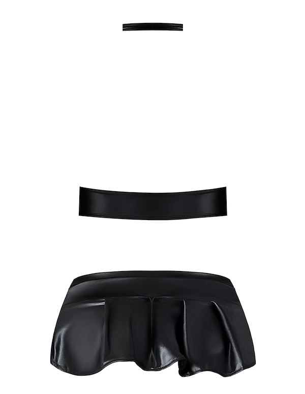 LUST - SERAPHINA HALTER TOP AND SKIRT ALT3 view Color: BK