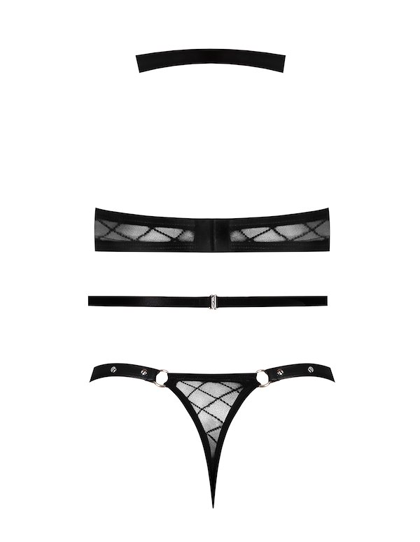 LUST - NADIA BRALETTE AND THONG ALT5 view Color: BK