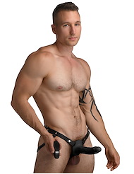 Alternate back view of SIZE MATTERS - REALISTIC VIBRATING SILICONE PENIS SHEATH