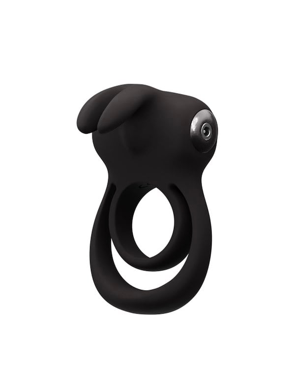 MAXTASY DOUBLE RING + VIBRATING RABBIT C-RING W/ REMOTE ALT1 view Color: BK