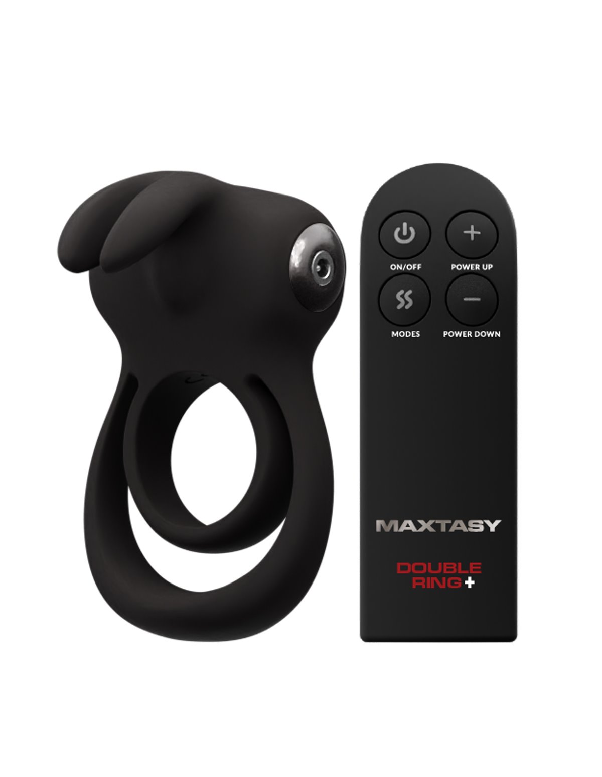 MAXTASY DOUBLE RING + VIBRATING RABBIT C-RING W/ REMOTE -  MAX-RINREM01-03278 | Lover's Lane