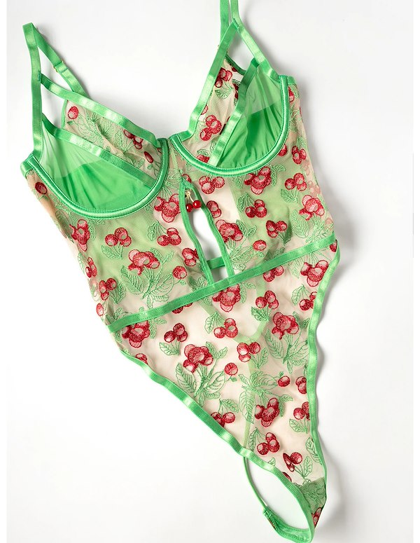 CHERI EMBROIDERY PLUS SIZE TEDDY ALT2 view Color: GR