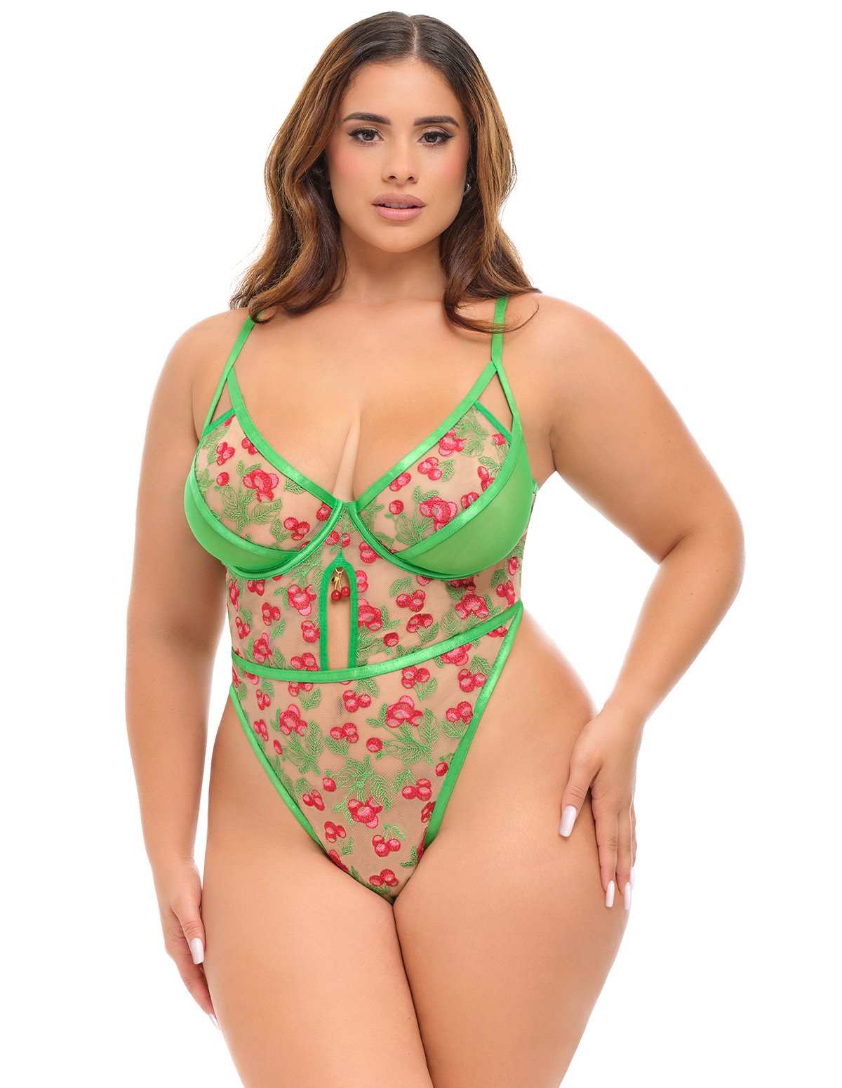 alternate image for CHERI EMBROIDERY PLUS SIZE TEDDY