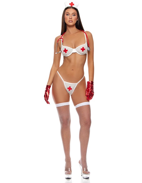 NIGHT SHIFT NURSE BEDROOM COSTUME ALT4 view Color: WR