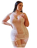 Additional WHITE view of product KILLER LEGS INFATUATING FLORAL FISHNET BODYSTOCKING W/ THONG - PLUS with color code WH
