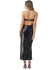 Alternate back view of SEQUIN MIDI TUBE DRESS