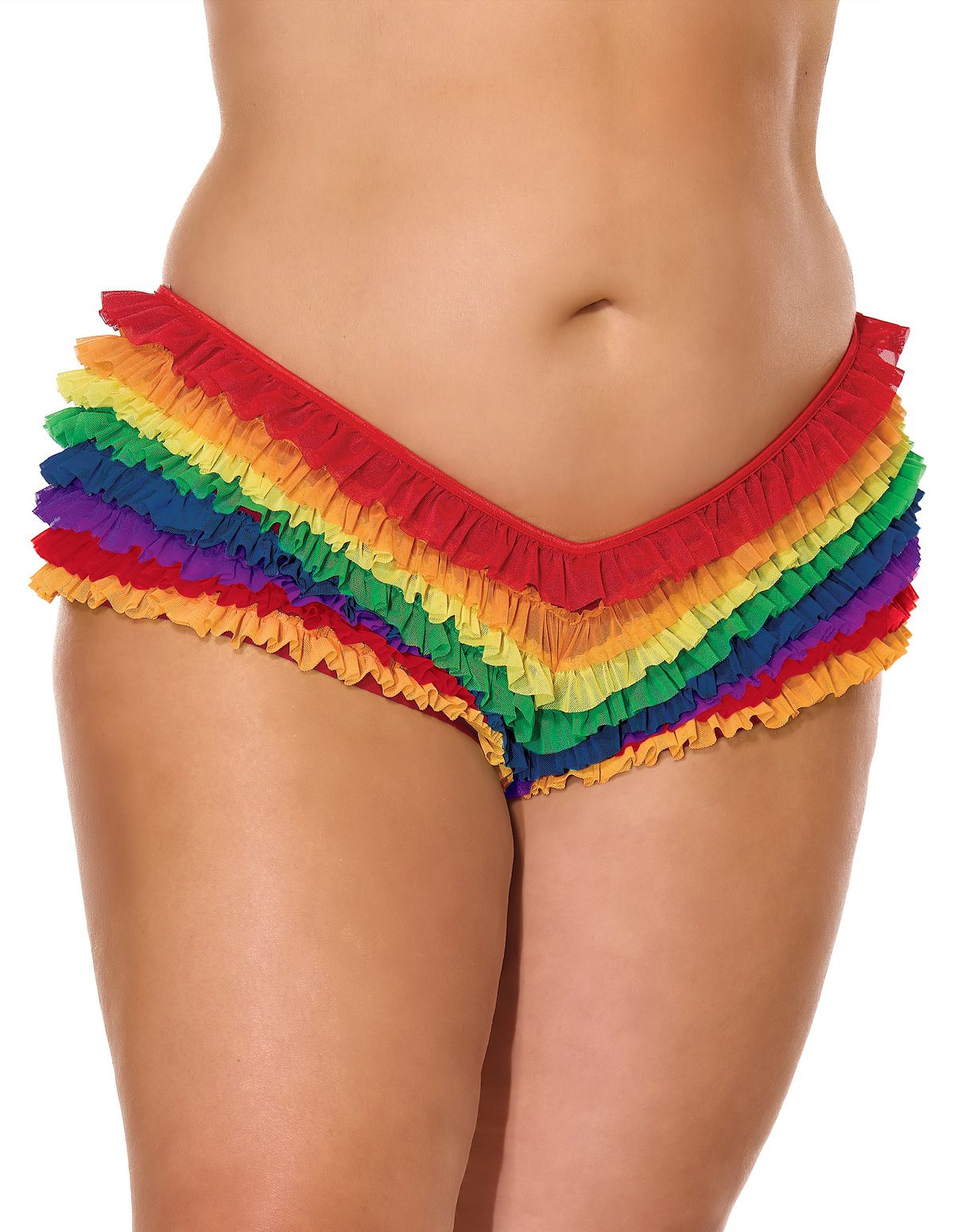 alternate image for RUFFLE PLUS SIZE RAINBOW SHORT W/BOW