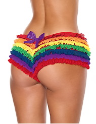Alternate back view of RUFFLE RAINBOW SHORT W/BOW