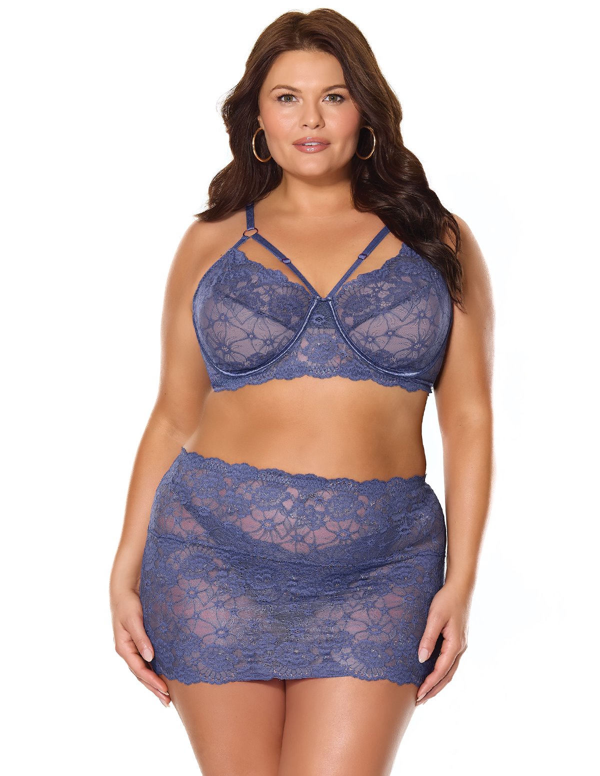 alternate image for TWILIGHT FEVER PLUS SIZE BRA AND SKIRT