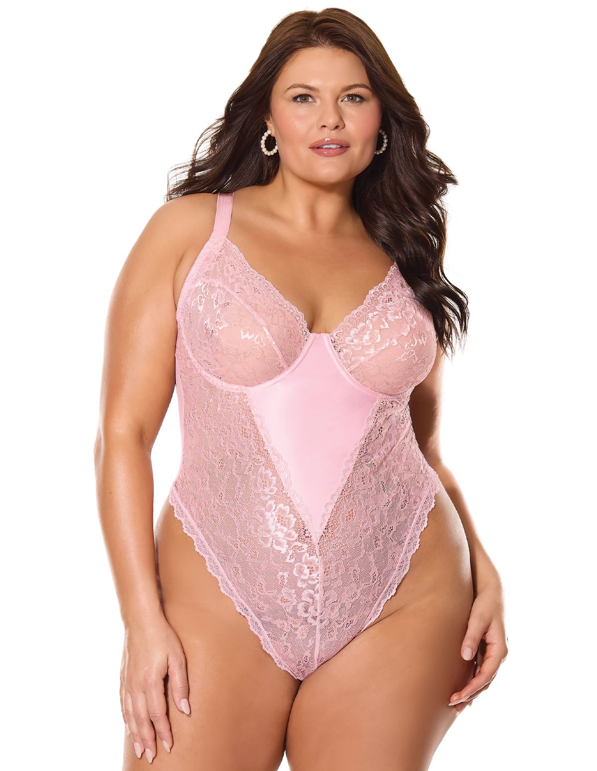alternate image for KISSED BY SATIN PLUS SIZE TEDDY
