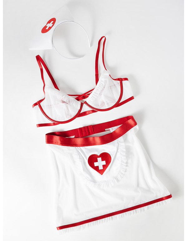 NAUGHTY NURSE 3PC COSTUME ALT2 view Color: RWH