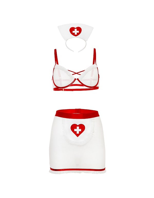 NAUGHTY NURSE 3PC COSTUME ALT3 view Color: RWH