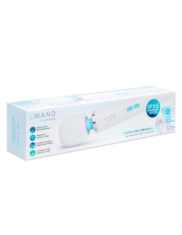 LE WAND CLASSIQUE CORDLESS ORIGINAL WAND MASSAGER ALT5 view Color: WH