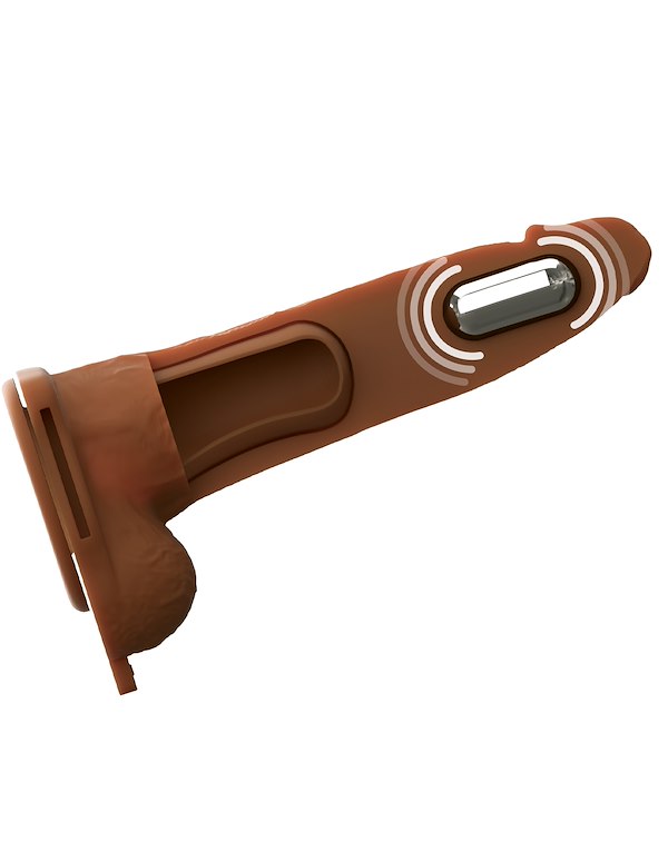 FANTASY X-TENSIONS ELITE 7" VIBRATING HOLLOW SILICONE STRAP-ON ALT3 view Color: CAR