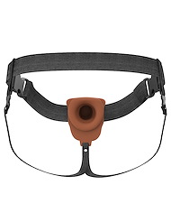 Alternate back view of FANTASY X-TENSIONS ELITE 7" VIBRATING HOLLOW SILICONE STRAP-ON