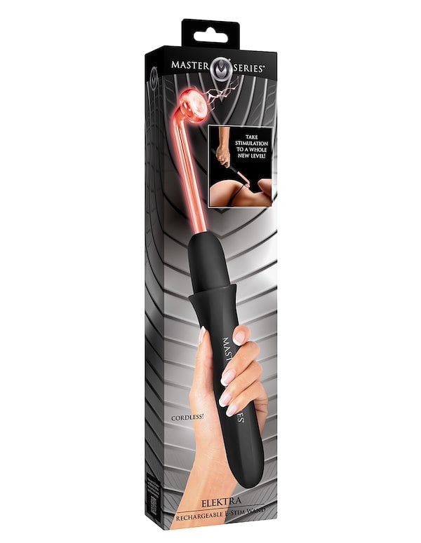 MASTER SERIES ELEKTRA RECHARGEABLE VIOLET WAND ALT1 view Color: BK