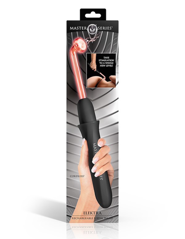 MASTER SERIES ELEKTRA RECHARGEABLE VIOLET WAND ALT3 view Color: BK