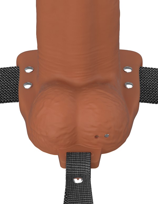 FANTASY X-TENSIONS ELITE 8" VIBRATING HOLLOW SILICONE STRAP-ON ALT5 view Color: CAR