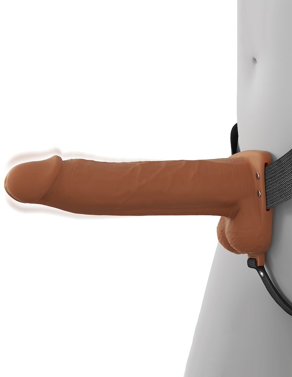 FANTASY X-TENSIONS ELITE 8" VIBRATING HOLLOW SILICONE STRAP-ON ALT7 view Color: CAR