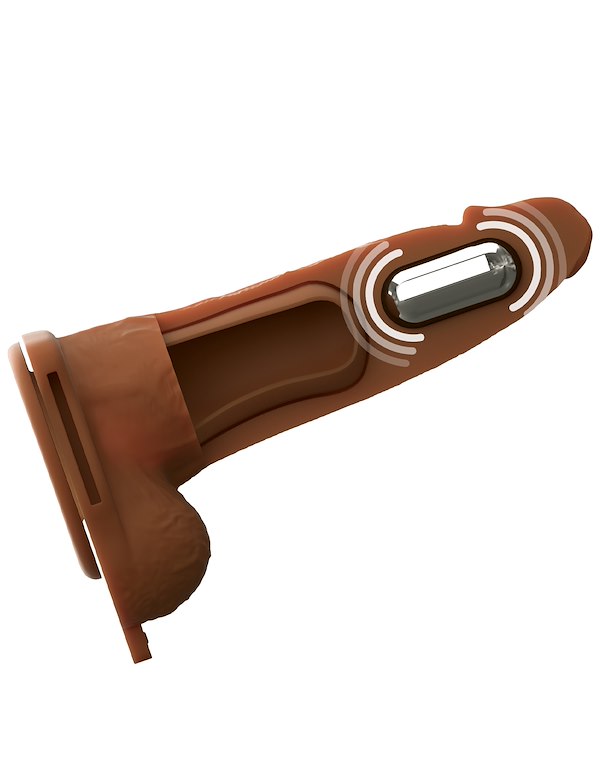 FANTASY X-TENSIONS ELITE 6" VIBRATING HOLLOW SILICONE STRAP-ON ALT3 view Color: CAR