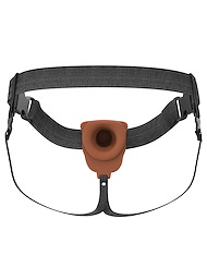 Alternate back view of FANTASY X-TENSIONS ELITE 6" VIBRATING HOLLOW SILICONE STRAP-ON