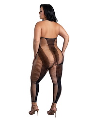 Alternate back view of MAKE YOUR MOVE OPEN CROTCH PLUS SIZE BODYSTOCKING