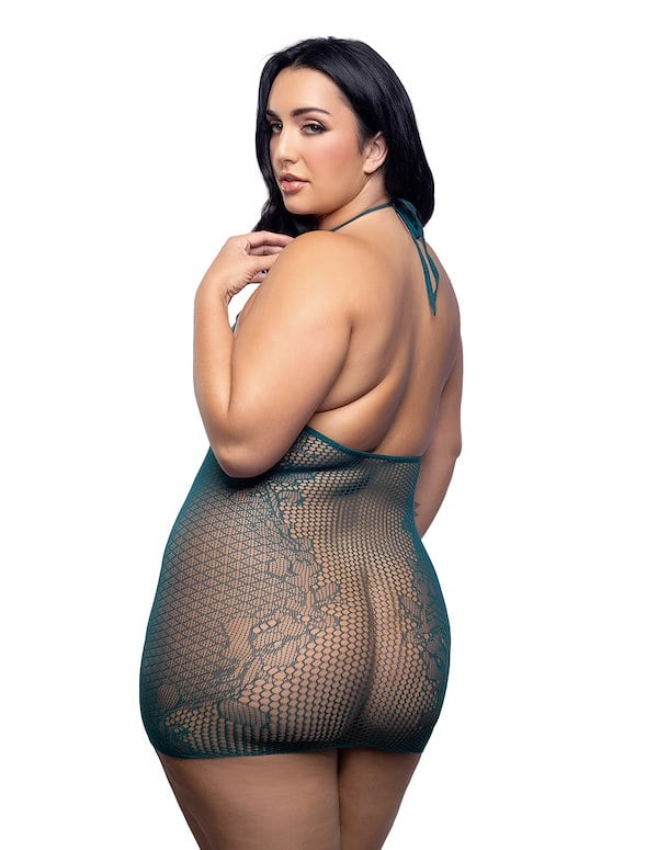 MASTERPIECE KNIT AND FISHNET PLUS SIZE DRESS ALT1 view Color: TL