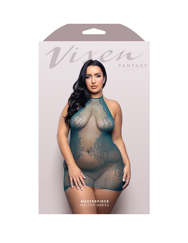 MASTERPIECE KNIT AND FISHNET PLUS SIZE DRESS ALT2 view Color: TL