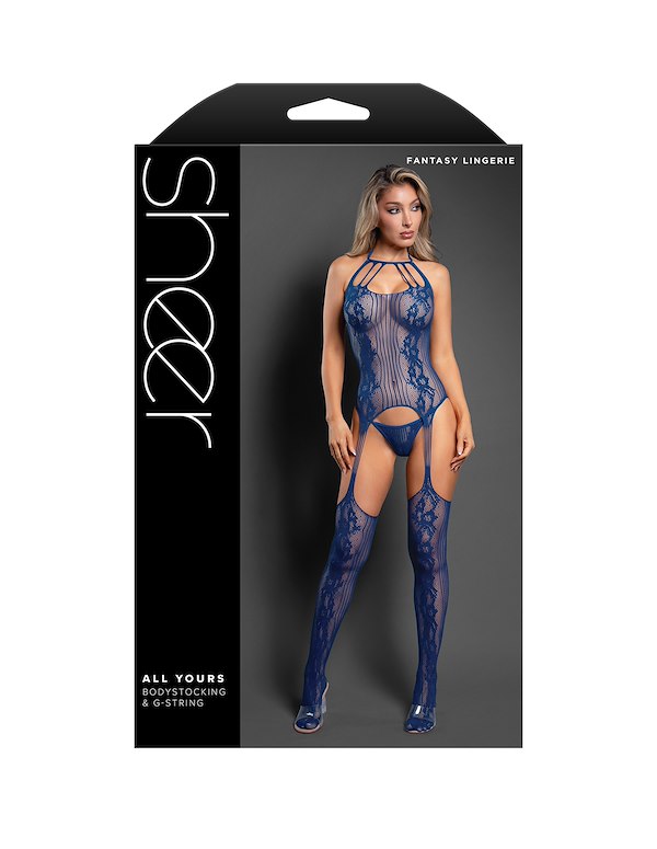 ALL YOURS BODYSTOCKING AND G-STRING ALT4 view Color: BL