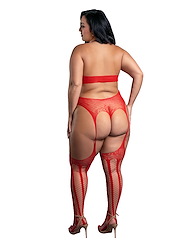 Alternate back view of STRIPPED DOWN BODYSTOCKING PLUS SIZE TEDDY