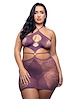 Additional PURPLE view of product FOCUS ON ME KNIT HALTER DRESS - PLUS with color code PR