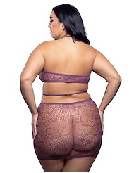 Alternate back view of FOCUS ON ME KNIT HALTER DRESS - PLUS