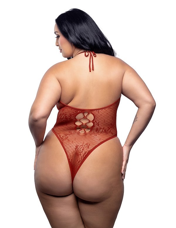 JUST KISSED KNIT PLUS SIZE TEDDY ALT1 view Color: RD