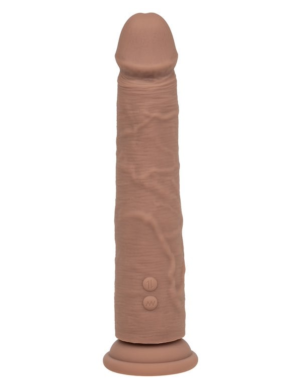 SILICONE STUDS RECHARGEABLE VIBRATING AND THRUSTING DILDO ALT2 view Color: CAR