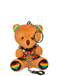 Front view of PRIDE BEAR KEYCHAIN