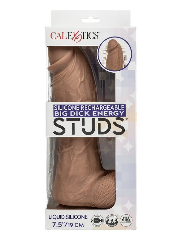 SILICONE STUDS RECHARGEABLE BIG DICK ENERGY DILDO ALT7 view Color: CAR