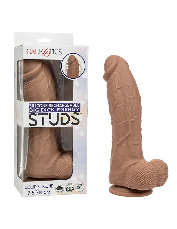 SILICONE STUDS RECHARGEABLE BIG DICK ENERGY DILDO ALT9 view Color: CAR