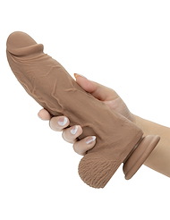 Alternate back view of SILICONE STUDS RECHARGEABLE BIG DICK ENERGY DILDO