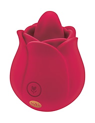 Alternate front view of SECRET KISSES ROSEGASM BLOSSOM LICK ME VIBRATOR
