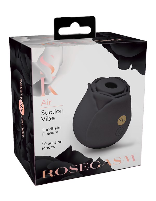 SECRET KISSES ROSEGASM AIR SUCTION VIBE - BLACK ROSE ALT2 view Color: BK