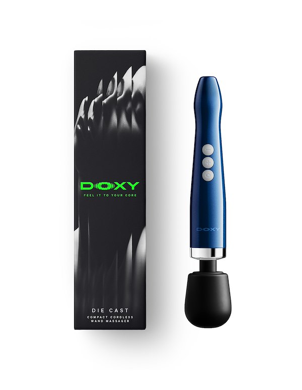 DOXY DIE CAST COMPACT CORDLESS WAND MASSAGER ALT6 view Color: BL