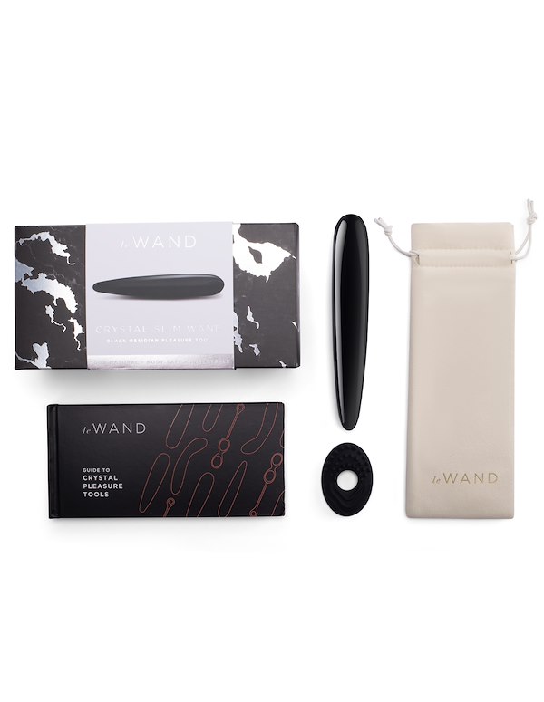 LE WAND CRYSTAL BLACK OBSIDIAN SLIM WAND ALT7 view Color: BK
