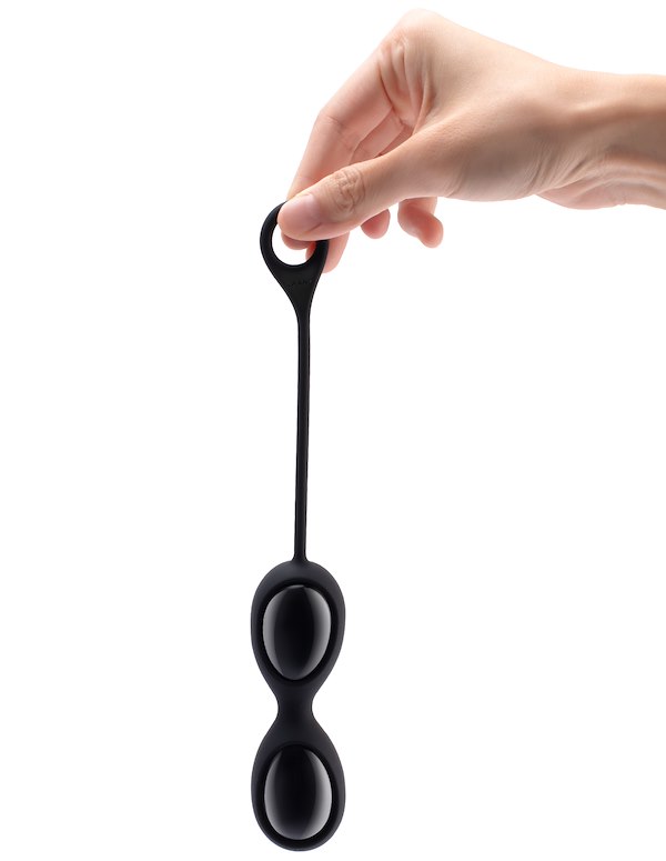 LE WAND CRYSTAL BLACK OBSIDIAN YONI EGGS ALT3 view Color: BK